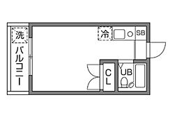 フラットヨシダ ワンルームの間取図画像