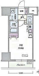 リヴェールハウス八王子 ワンルームの間取図画像