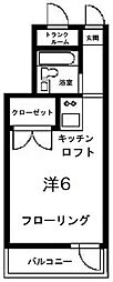 レイクサイド石神井 ワンルームの間取図画像