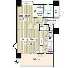 インザガーデン 1LDKの間取図画像