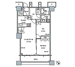 ＴＨＥ　ＴＯＫＹＯ　ＴＯＷＥＲＳ　ＭＩＤＴＯＷＥＲ 24階1SLDKの間取り