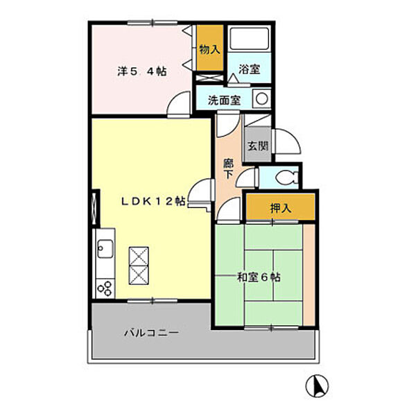 エスポワール東大和 ｜東京都小平市小川町１丁目(賃貸アパート2LDK・1階・56.00㎡)の写真 その2