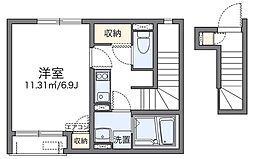 レオネクストシプレ 2階1Kの間取り