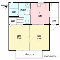 コーポ　エディ A0201 ｜ 福岡県筑紫野市原田３丁目20-7（賃貸アパート2K・2階・40.21㎡） その2