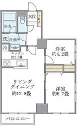 KDXレジデンス秋葉原 6階2LDKの間取り