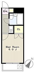 橋本MSマンション 1Kの間取図画像
