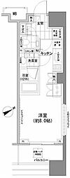 パークハビオ西新宿 ワンルームの間取図画像