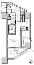 ワンルーフレジデンス木場イースト 6階1DKの間取り