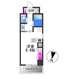 Osaka Metro中央線 緑橋駅 徒歩2分の賃貸マンション 11階ワンルームの間取り