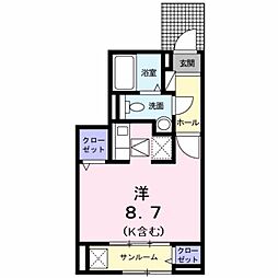 Polaris 1Kの間取図画像