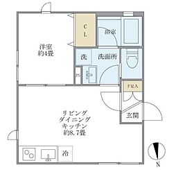 ミューズ新小岩 2階1LDKの間取り