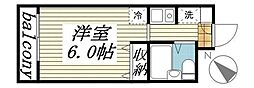 メゾン・ド・プラシード ワンルームの間取図画像