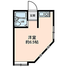ホワイトハウス 1階ワンルームの間取り