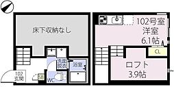 ライゼスト浦和美園 ワンルームの間取図画像