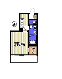アリスト 1Kの間取図画像