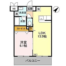 リラッサーレ2 1LDKの間取図画像