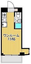 ボーテ日吉シェモア ワンルームの間取図画像