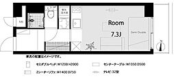 ライオンズマンション麻布 ワンルームの間取図画像