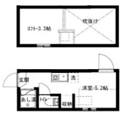 ルームズ高円寺南B ワンルームの間取図画像