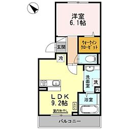 神鉄粟生線 西鈴蘭台駅 徒歩13分の賃貸アパート 3階1LDKの間取り