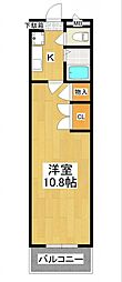 大産鳥飼マンションA 1Kの間取図画像