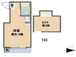 サニーコート柳沢 1階1Kの間取り