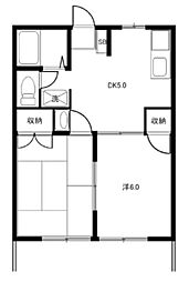 ニューコータス第2 2DKの間取図画像