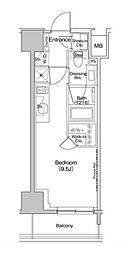 ザ・パークハビオ入谷 ワンルームの間取図画像