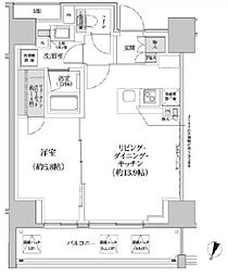 パークハビオ渋谷本町レジデンス 9階1LDKの間取り