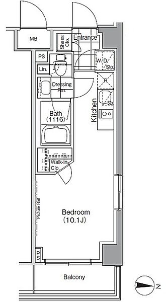 ザ・パークハビオ高円寺 206｜東京都杉並区高円寺北２丁目(賃貸マンション1R・2階・25.86㎡)の写真 その2