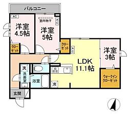 セレスティア江戸川II 2階3LDKの間取り