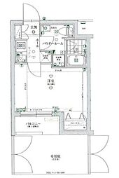 スパシエアルカーノ府中 1階1Kの間取り