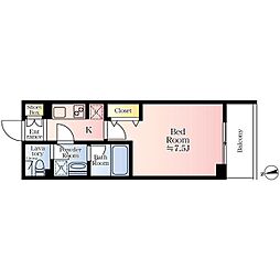 リージア新百合ヶ丘サウスコート 1Kの間取図画像