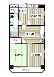 メゾンベール 3DKの間取図画像