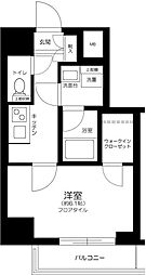 ハーモニーレジデンス上野ノースフロント 4階1Kの間取り