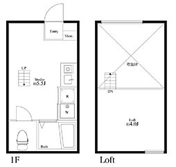スエルテ小竹 1階ワンルームの間取り