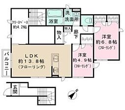 ＭＯＣＸ南台テラス 2階2LDKの間取り