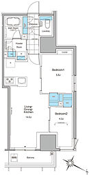 ルフォンプログレ北新宿 2LDKの間取図画像