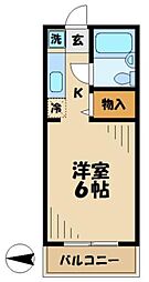 多摩ペガサスビル ワンルームの間取図画像