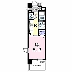 グレイスコート 1Kの間取図画像