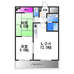 フェルザ長田 2LDKの間取図画像