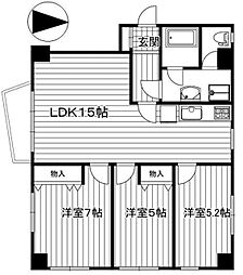 白金台八光マンション 3LDKの間取図画像