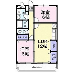 マリッチ小谷 2LDKの間取図画像