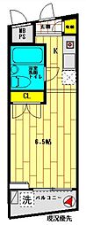 セザール元住吉 ワンルームの間取図画像