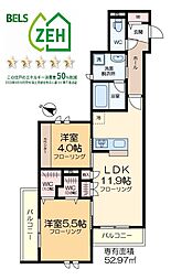 Grand Maison 青井 2階2LDKの間取り