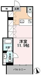 カスタリア目黒長者丸 ワンルームの間取図画像