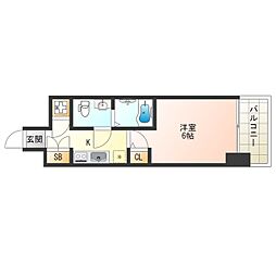 Osaka Metro千日前線 野田阪神駅 徒歩3分の賃貸マンション 3階1Kの間取り