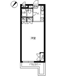 スカイコート野方 ワンルームの間取図画像