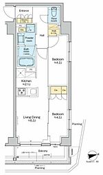 RESIDENCEKLENJI 2LDKの間取図画像