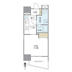 マイプレジール広尾 3階1Kの間取り